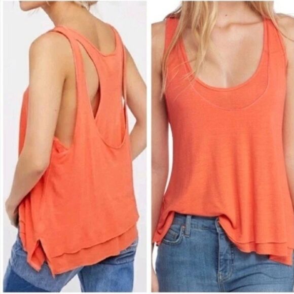 We The Free Tops - We the Free Karmen Coral Orange Tank Top Size XS